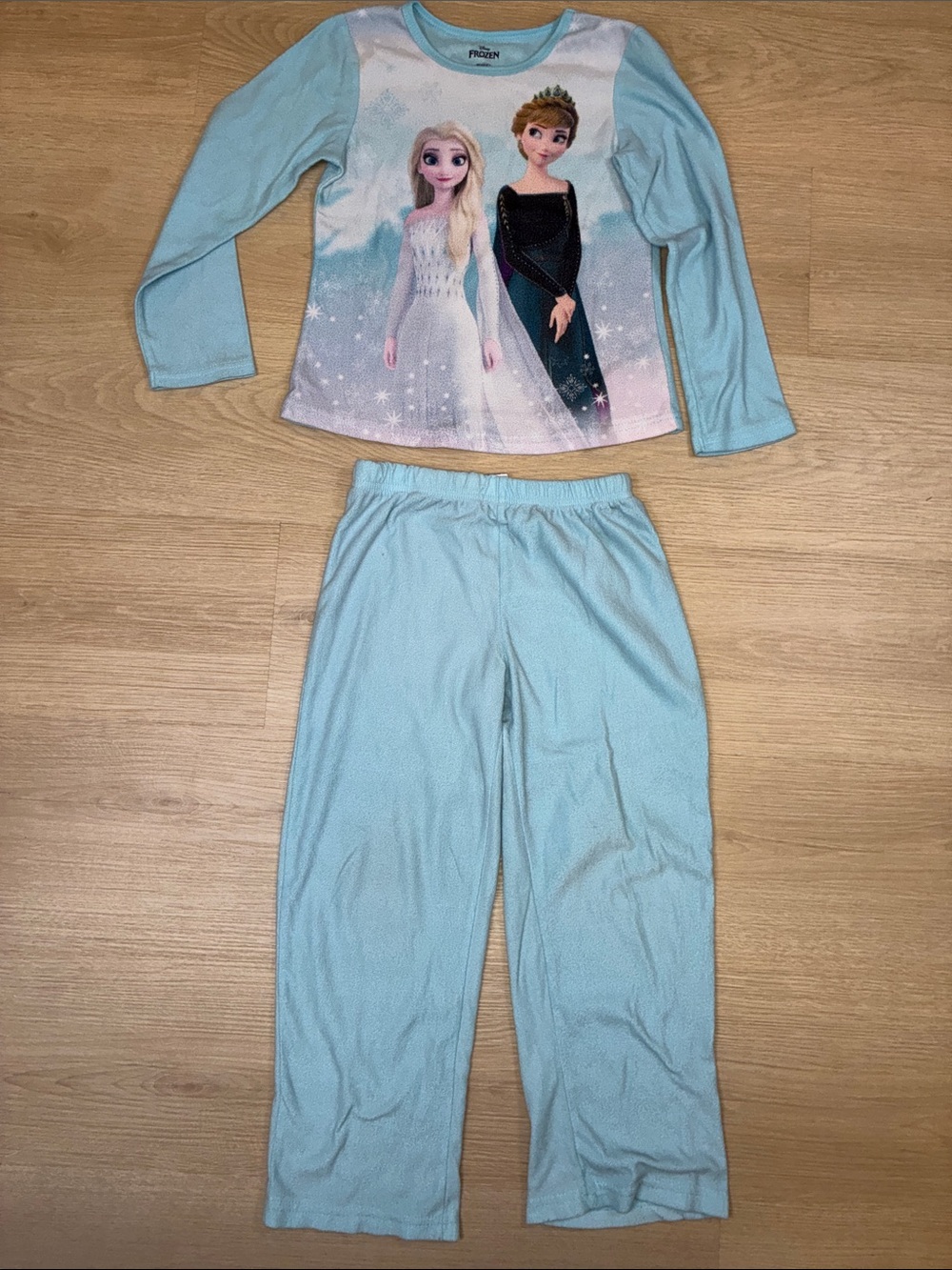 Disney FROZEN Light Blue Elsa & Anna Long-Sleeve Pajama Soft Set